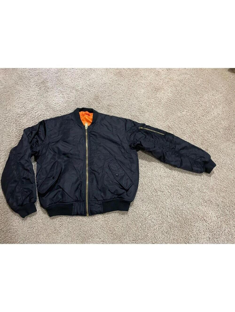 Military MA1 Flyer’s Man Intermediate USAF bomber Reversible Jacket Medium Black